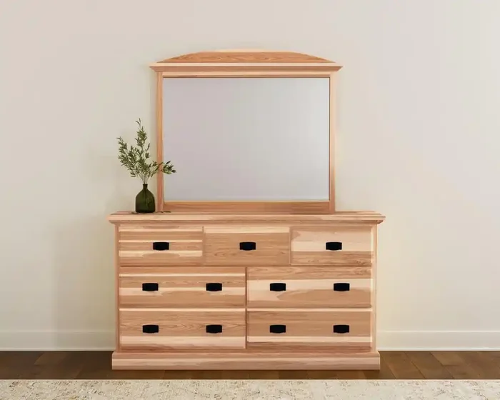 A-America – Amish Highlands 7 Drawer Dresser & Mirror in Natural – AHINT5552
