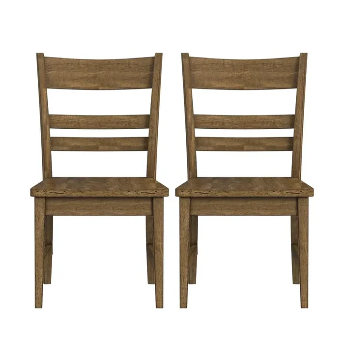 A-America – Leucadia Ladderback Side Chair with Wood Seat (2 pack) in Toasted Java – LEUTJ2552