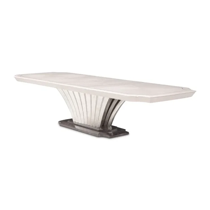 AICO by Michael Amini – Fantosini Pedestal Dining Table – Silver Mist – 9091002-823