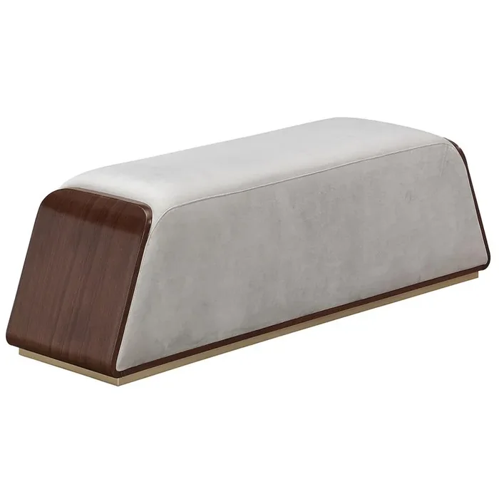 AICO by Michael Amini – Houston Accent Bench – Porcini/Walnut – 9095904-416