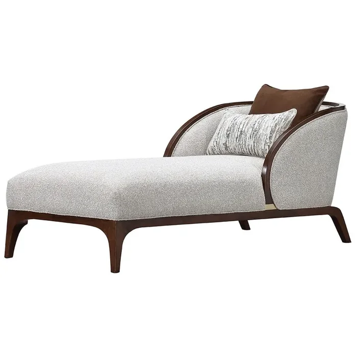 AICO by Michael Amini – Houston Chaise – Pebble/Walnut – 9095842-PBL-416