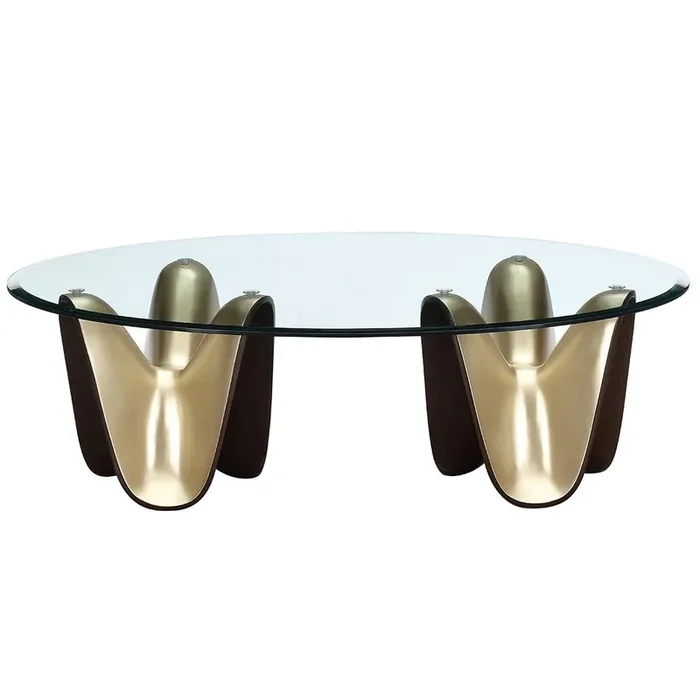 AICO by Michael Amini – Houston Cocktail Table – Brushed Gold – 9095201-816