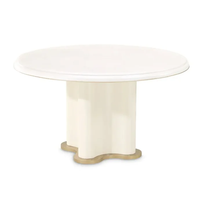 AICO by Michael Amini – La Terrazza 54″ Round Dining Table – Creamy Pearl – 9092301-112