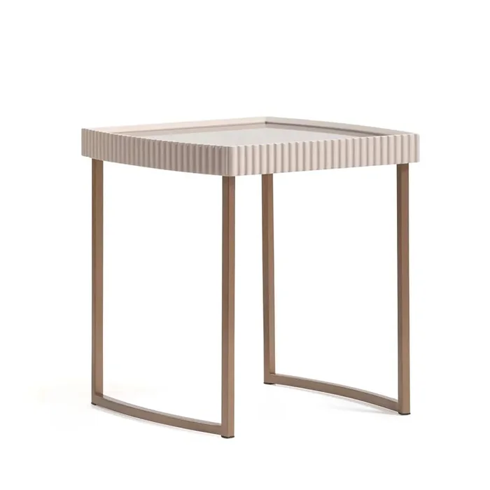 AICO by Michael Amini – Lisbon Side Table – Silken Cream/Bronze – LFR-LSBN202-144