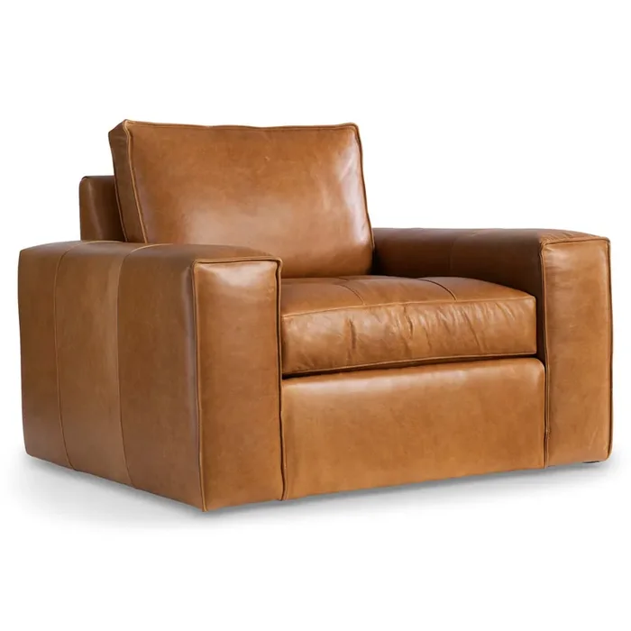 Bernhardt – Nest Leather Swivel Chair in Tan – 332SLO