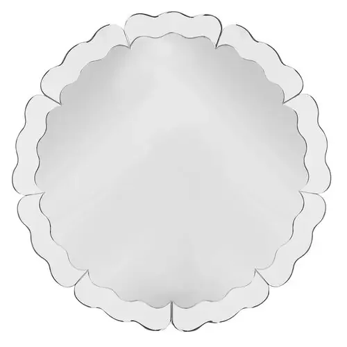 Brandon 40″ Round Petal Wall Mirror, Clear