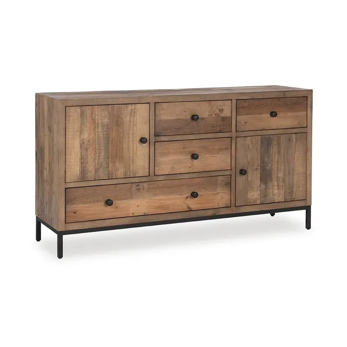Classic Home – Dita Reclaimed Pine Wood Sideboard Buffet – Aged Pine – 52004190