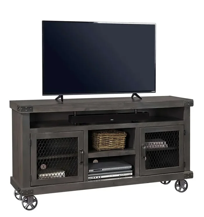 Emery Park – Industrial 65in Console in Ghost Black Finish – DN1065-GHT