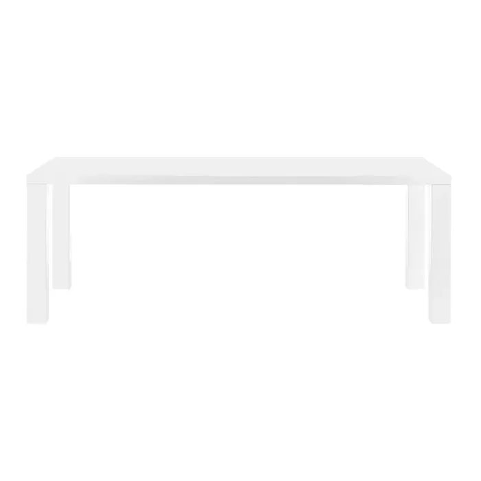 Euro Style – Abby 84inW Dining Table, High Gloss White – 19708-WHT-KIT