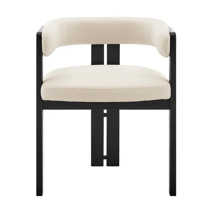 Euro Style – Blixa Armchair, Beige/Black – 39244-BLK