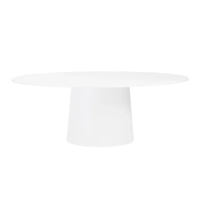 Euro Style – Deodat 79inW Oval Dining Table, Matte White – 38632MTWHT-KIT