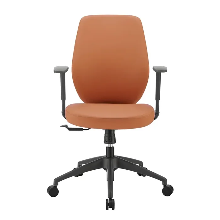 Euro Style – Filip Leatherette Low Back Office Chair, Caramel/Black – 73002-COG