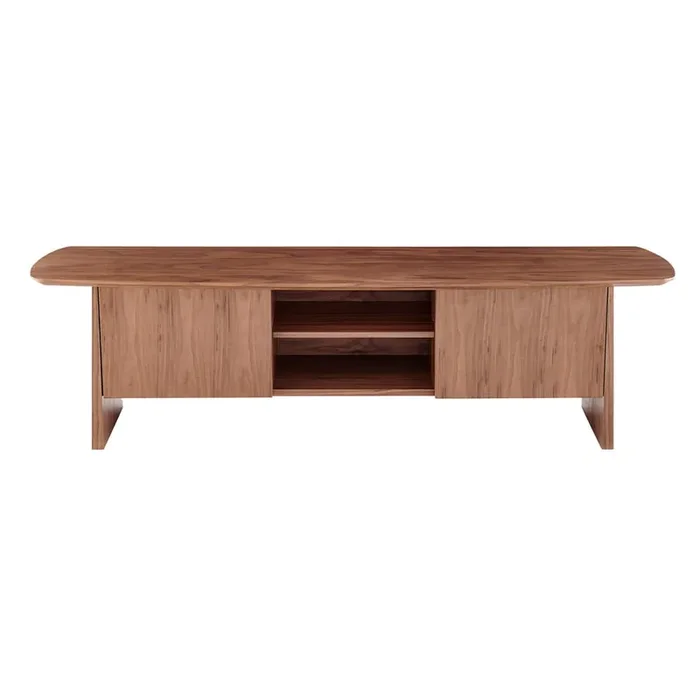 Euro Style – Folke 71inW 2-Door Media Stand, Walnut – 19740WAL-KIT