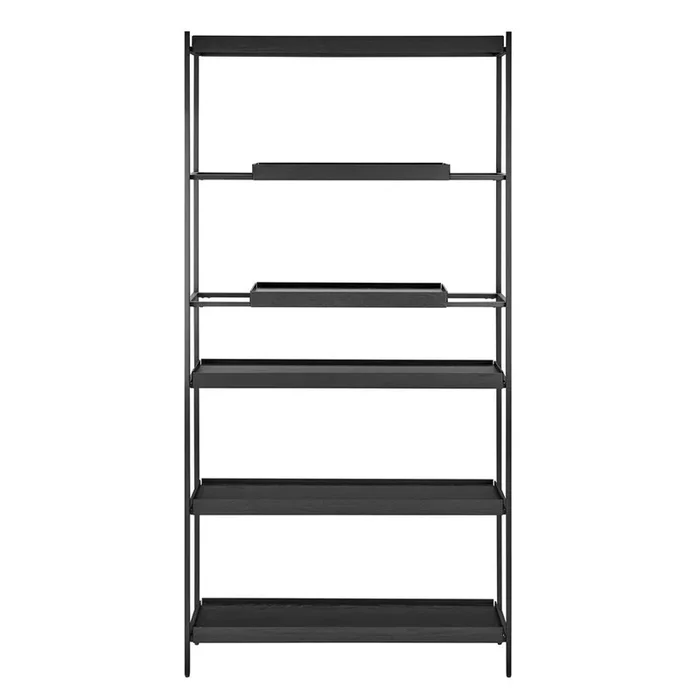 Euro Style – Kumla 39in 6-Tier Shelving Unit, Black – 31134BLK-KIT