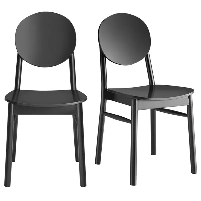 Euro Style – Octavio Wood Side Chairs, Black – Set of 2 – 39222-BLK