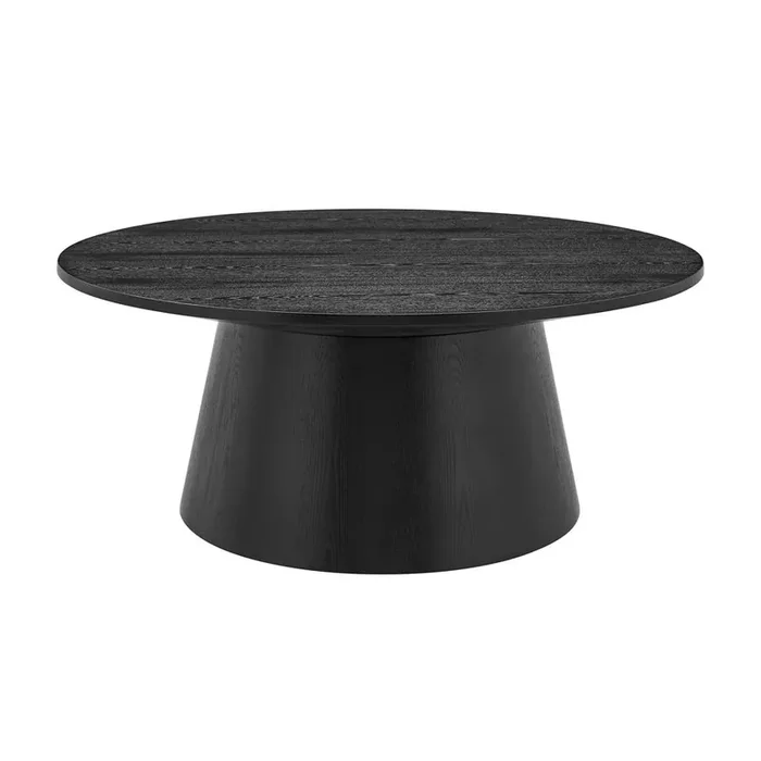 Euro Style – Wesley 36inW Round Coffee Table, Black – 39013BLK-KIT