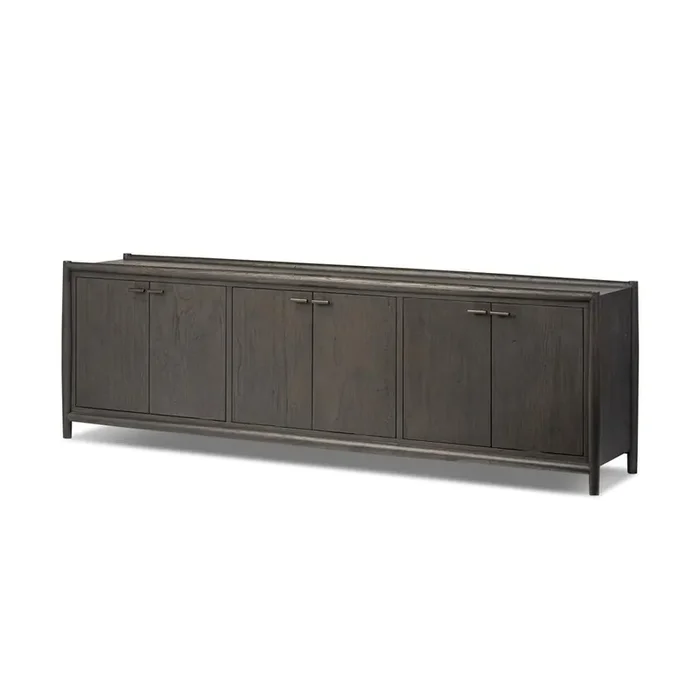 Four Hands – Bolton – Glenview 6 Door Sideboard – Cracked Smoked Black Veneer – 236124-002
