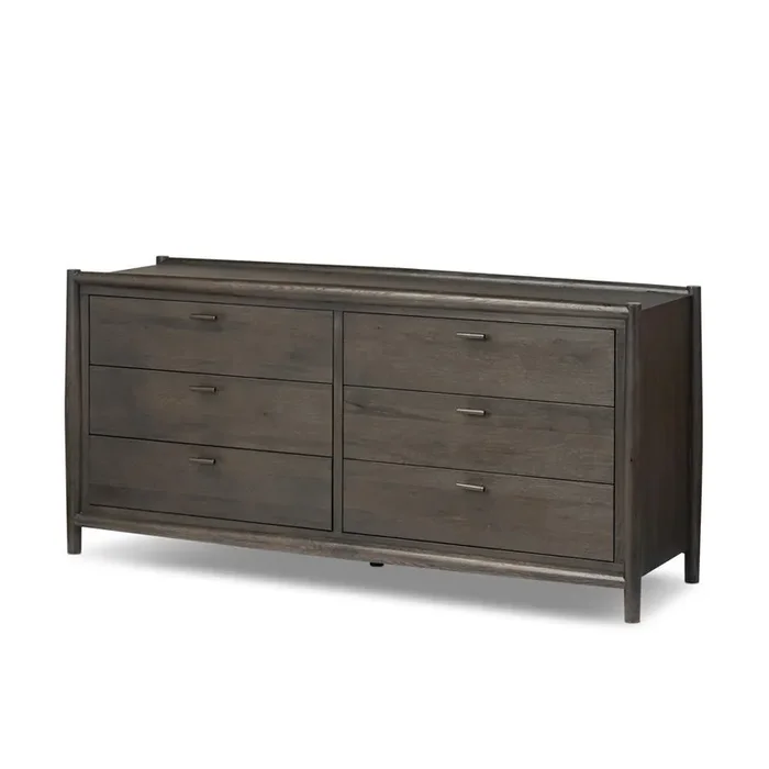 Four Hands – Bolton – Glenview 6 Drawer Dresser – Cracked Smoked Black Veneer – 236472-002