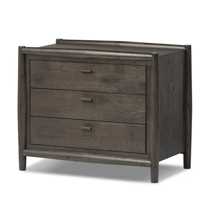 Four Hands – Bolton – Glenview Nightstand – Cracked Smoked Black Veneer – 236473-002