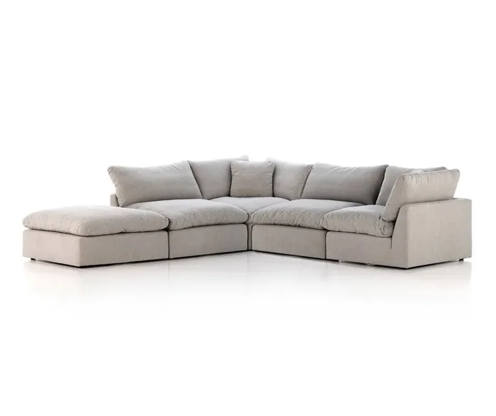 Four Hands – Centrale – Stevie 4-Piece Sectional W/ Ottoman – Destin Flannel – 232451-002