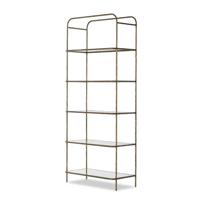 Four Hands – Element – Swinton Bookcase – Hammered Aged Brass – 233573-002