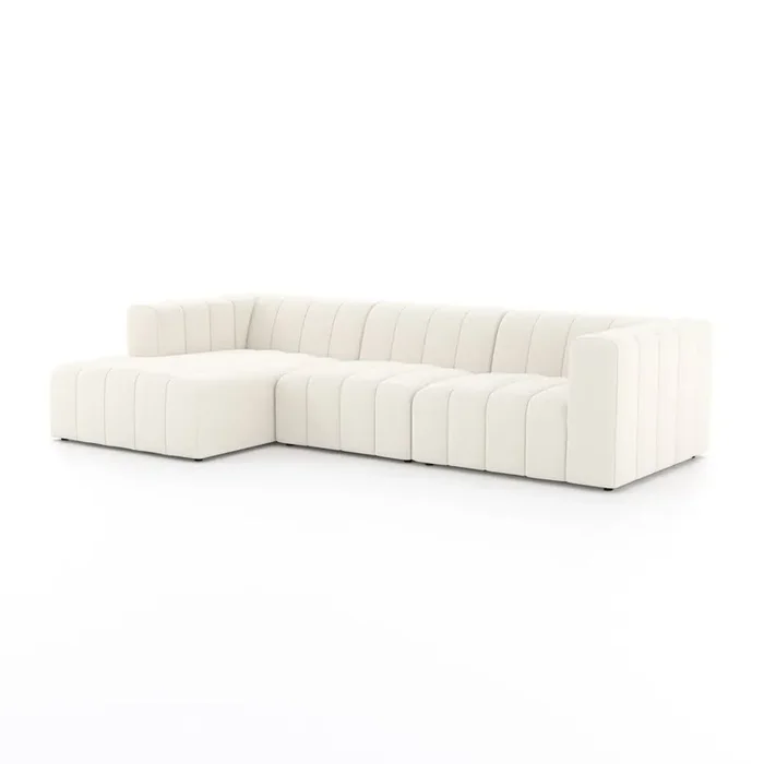 Four Hands – Grayson – Langham Channeled 3-Piece Sectional – Fayette Cloud – 105759-006