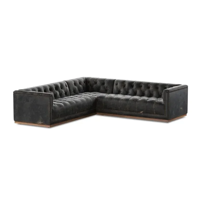 Four Hands – Kensington – Maxx 3-Piece Sectional – Destroyed Black – 236166-001