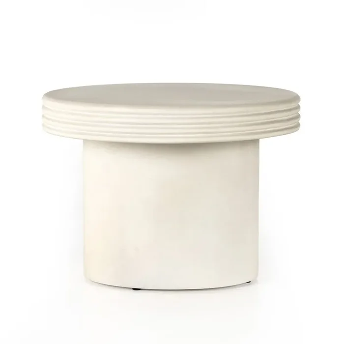Four Hands – Thayer – Grecia Outdoor End Table – White Concrete – 230023-001
