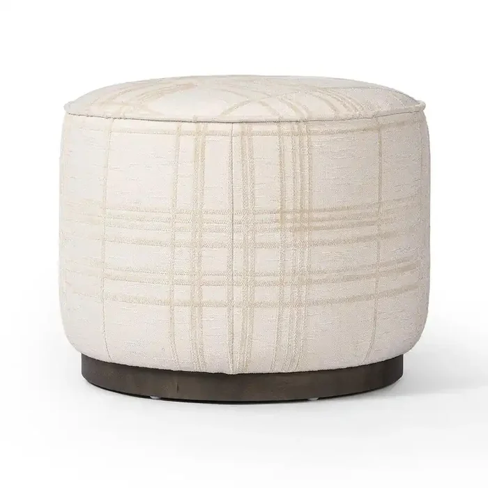 Four Hands – Westgate – Sinclair Round Ottoman – Sheffield Ivory – 106074-022