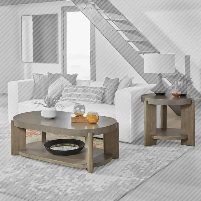 Liberty Furniture – Affinity Opt 3 Piece Set in Dusty Taupe w/ Concrete Tops – 674-OT-O3PCS