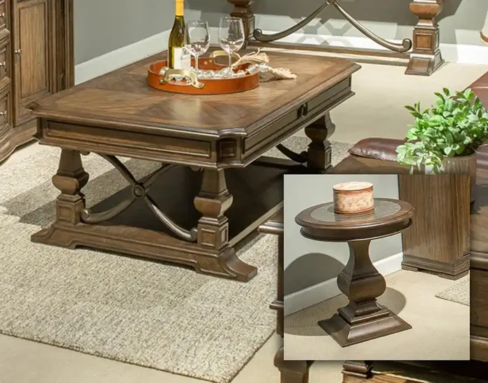 Liberty Furniture – Provence Park Opt 3 Piece Set in Chateau Brown – 765-OT-O3PCS