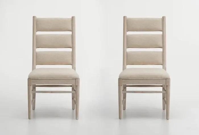Magnussen – White and Clara Natural Performance Fabric – Dining Side Chair w/Upholstered Seat & Back Set of 2 – D7003-63_CLOSEOUT