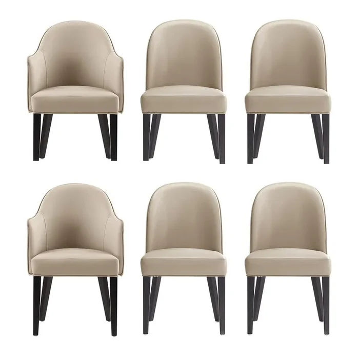 Manhattan Comfort – 6-Piece Hillman Dining Chair and Arm Chair in Sand – 6-DC087AR2-SD