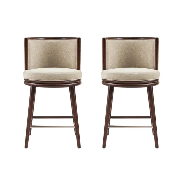 Manhattan Comfort – Evalyn Counter Stool in Natural – Set of 2 – 2-CS021-NA