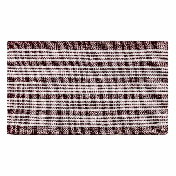 Maroon & White Heritage Striped Kitchen Mat, 18×30