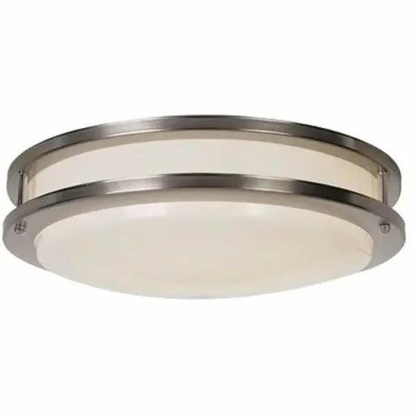 Monument 14.75 In. 1-Light Satin Nickel Flush Mount, 614018