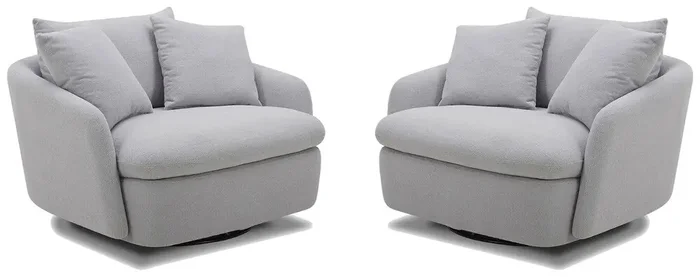 Parker Living – Boomer – Dove Grey Large Swivel Chair with 2 Toss Pillows (Set of 2) – SBMR 912S-2-DMDV