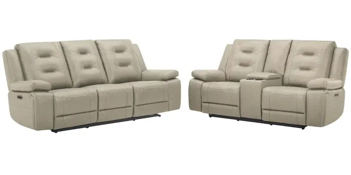 Parker Living – Caldwell – Tahoe Fog Power Reclining Sofa and Loveseat – MCAL-32PH-TAFG