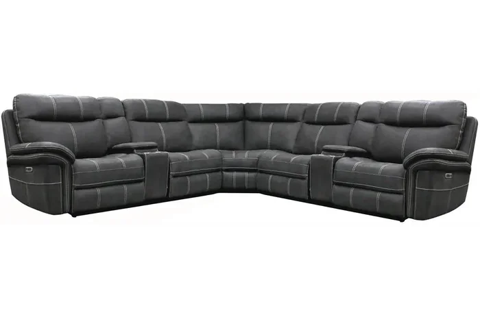 Parker Living – Mason – Charcoal 7 Piece Modular Power Reclining Sectional with Power Adjustable Headrests – MMA-PACKT7(H)-CHA