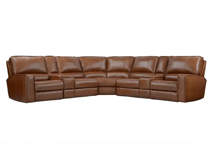 Parker Living – Rockford – Verona Saddle 7 Piece Modular Power Reclining Sectional with Power Adjustable Headrests – MROC-PACKT7(H)-VSA