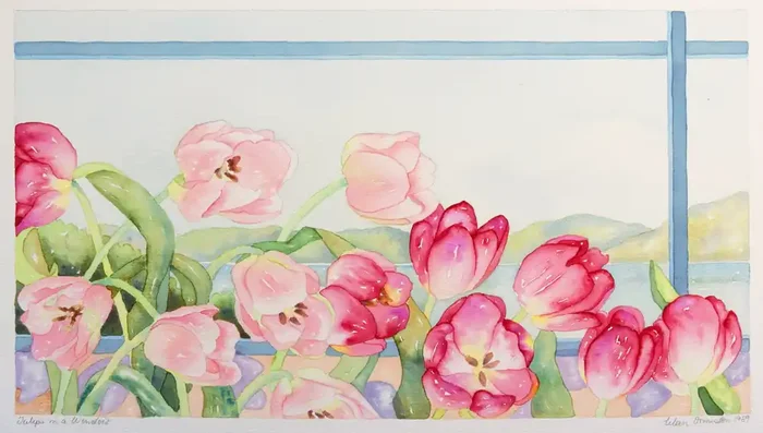 ‘Red Tulips‘ by Eileen Ormiston, 1989