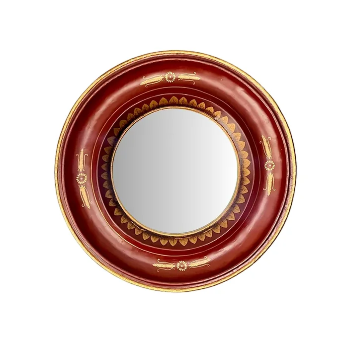 Round Hand-Painted Mirror