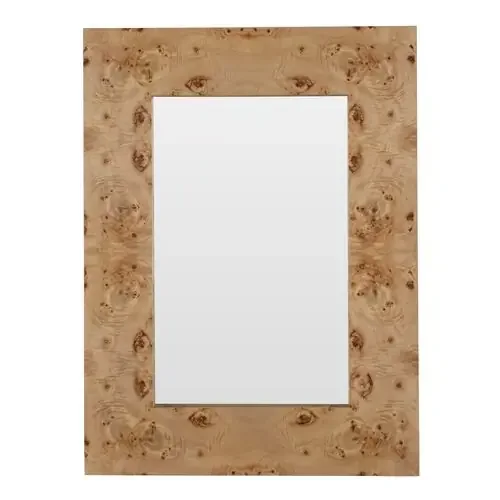 Saul Bird‘s Eye Maple Rectangle Wall Mirror, Brown