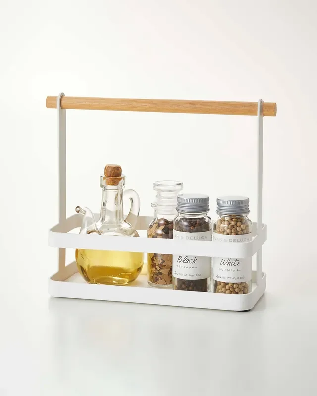 Tabletop Storage Caddy – Steel + Wood