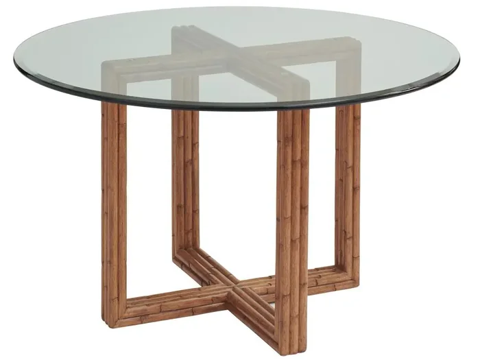 Tommy Bahama Home – Palm Desert Sheridan Glass Top Dining Table, Sonoran – 575-870-36C