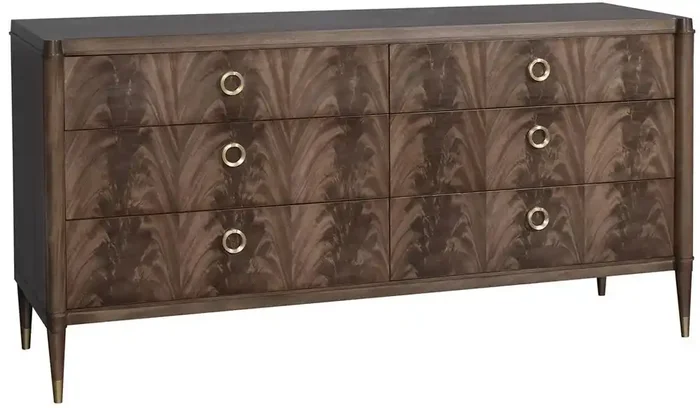 Vanguard Furniture – Rendition Dresser – Mocha with Lacquered Brass – 8401D-OC