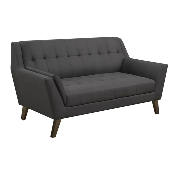 Wallace & Bay – Browning Loveseat with Angular Arms And Legs, Deep Tufting, And Stitching Details – U510307