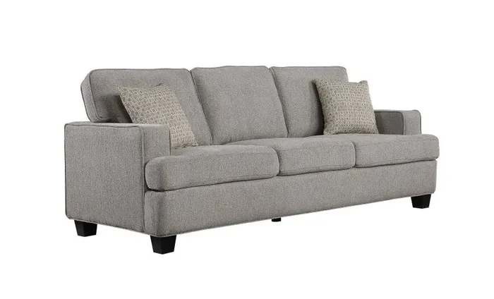 Wallace & Bay – Daugherty Classic Gray 86in Sofa with Ultra-Soft Fabric And Block Legs – U510347