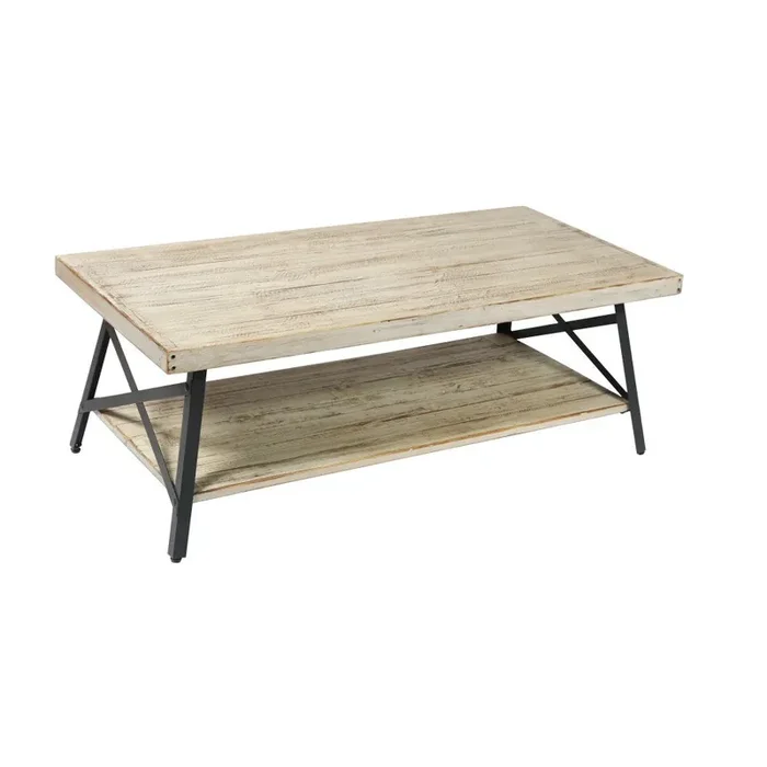 Wallace & Bay – Douglas 48in Coffee Table with Solid Wood Top – WBT3174