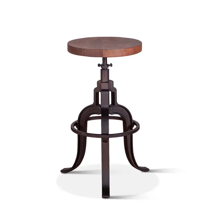 World Interiors – Blayne Adjustable Height Stool in Walnut Finish – ZWBLASTL14